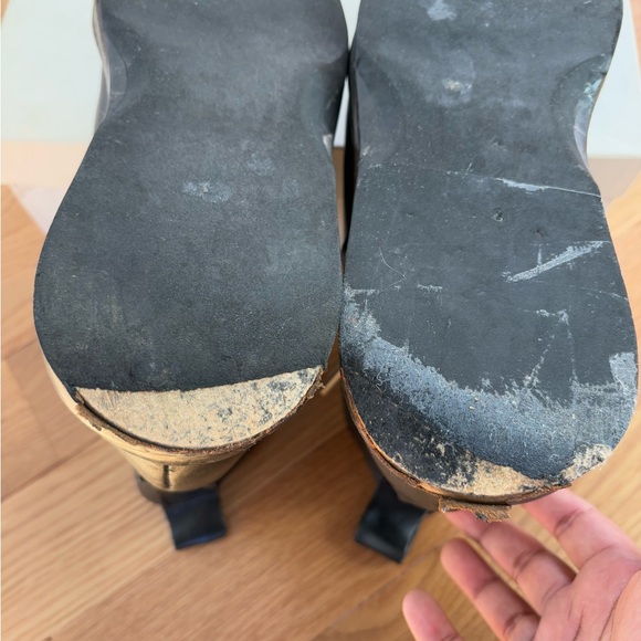 Dirk Bikkembergs Vintage 90s Black Leather Bondage Platform Boots EU 41 US 8 - Picture 5 of 16